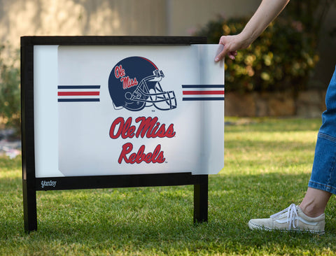 Mississippi Ole Miss Rebels Helmet White Yardsy Sign - Interchangeable