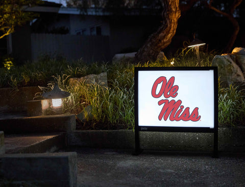 Mississippi Ole Miss White Yardsy Sign - Flat Feet