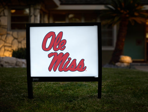 Mississippi Ole Miss White Yardsy Sign - Hero