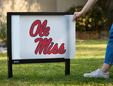 Mississippi Ole Miss White Yardsy Sign - Interchangeable