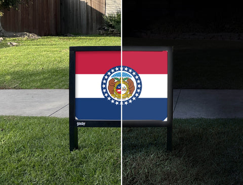 Missouri State Flag Yardsy Sign - Day Night
