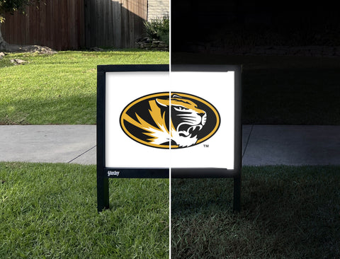 Missouri Tiger Athletics Mark White Yardsy Sign - Day Night