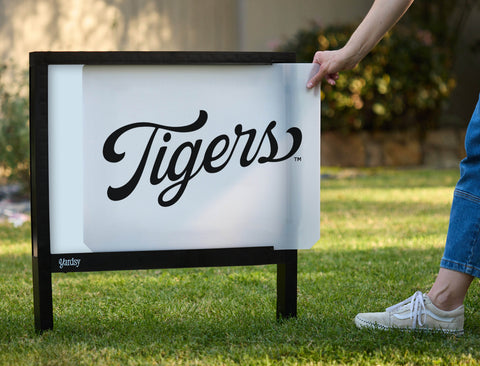 Missouri Tigers Script Mark White Yardsy Sign - Interchangeable