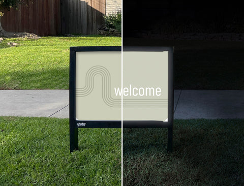 Modern Welcome Yardsy Sign - Day Night