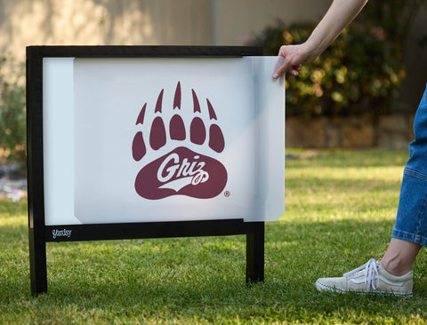 Montana Bear Paw Griz White Yardsy Sign - Interchangeable