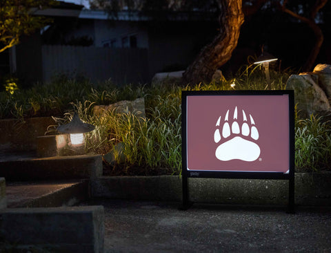 Montana Bear Paw Maroon Yardsy Sign - Flat Feet