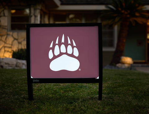 Montana Bear Paw Maroon Yardsy Sign - Hero