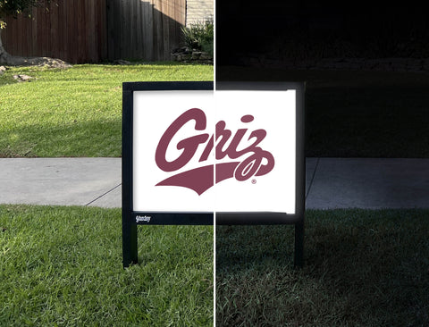 Montana Griz Wordmark White Yardsy Sign