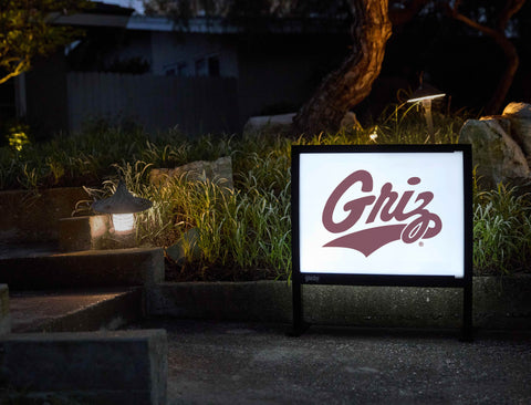 Montana Griz Wordmark White Yardsy Sign