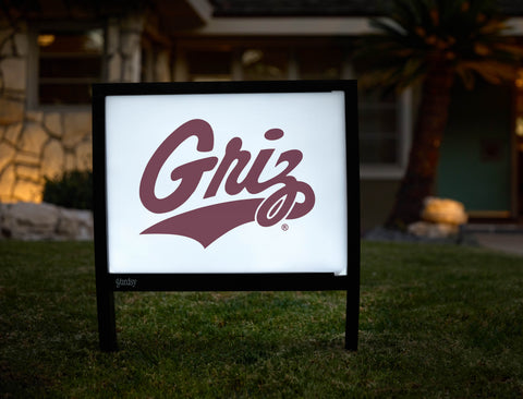 Montana Griz Wordmark White Yardsy Sign