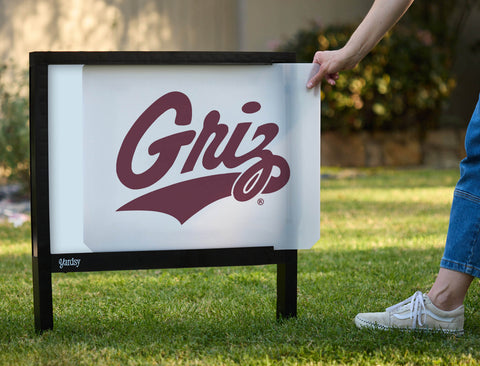Montana Griz Wordmark White Yardsy Sign