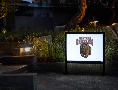 Montana Grizzlies Bear White Yardsy Sign - Flat Feet