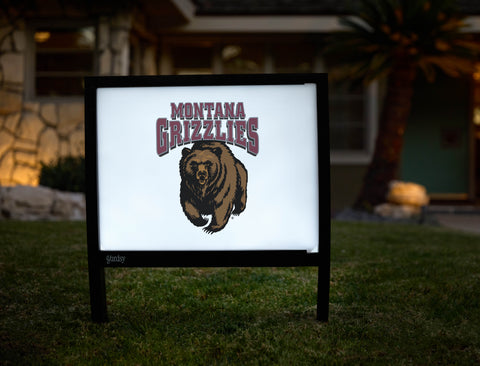 Montana Grizzlies Bear White Yardsy Sign - Hero
