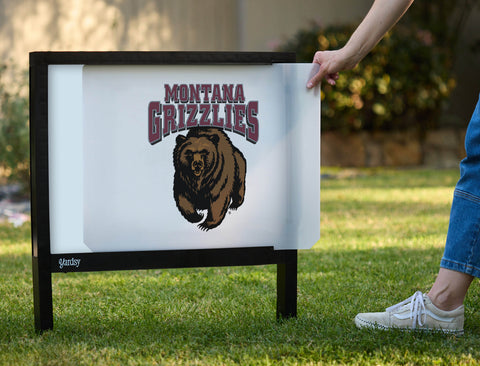 Montana Grizzlies Bear White Yardsy Sign - Interchangeable