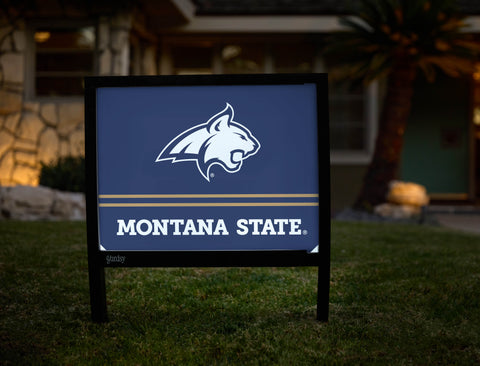 Montana State Bobcat Mascot Blue Yardsy Sign - Hero