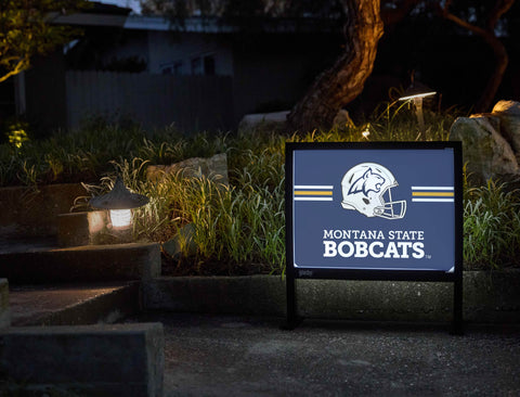 Montana State Helmet Blue Yardsy Sign - Flat Feet
