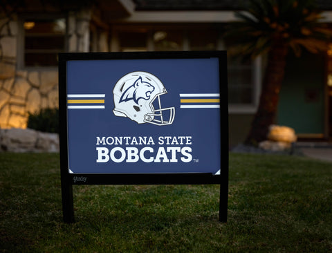 Montana State Helmet Blue Yardsy Sign - Hero