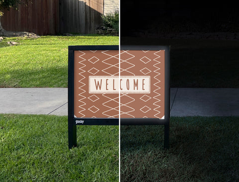 Moroccan Welcome Yardsy Sign - Day Night