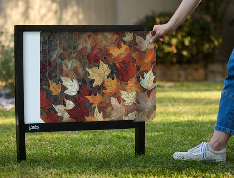 Mosaic Fall Leaf Pattern Yardsy Sign - Interchangeable