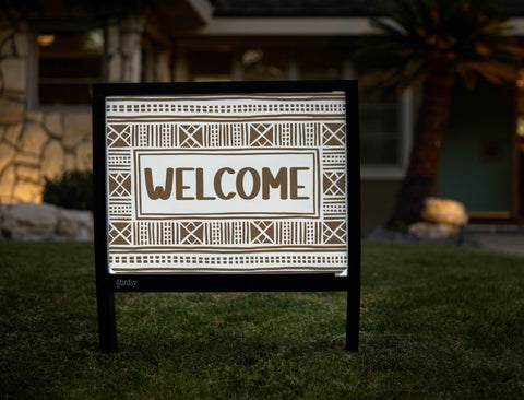 Mudcloth Welcome Yardsy Sign - Hero