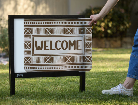 Mudcloth Welcome Yardsy Sign - Interchangeable