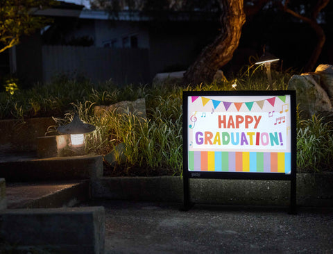 Musical Rainbow Graduation Yardsy Sign - Flat Feet