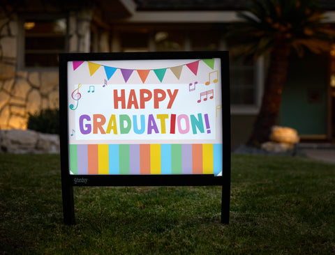 Musical Rainbow Graduation Yardsy Sign - Hero