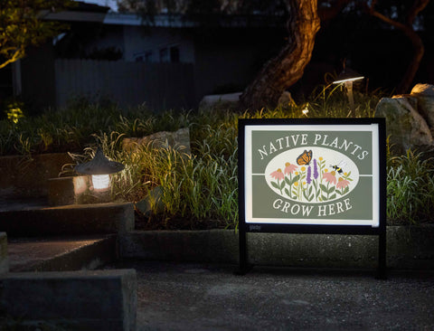Native Plants Grow Here Yardsy Sign - Flat Feet