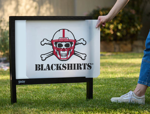 Nebraska Blackshirts White Yardsy Sign - Interchangeable