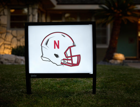 Nebraska Helmet White Yardsy Sign - Hero