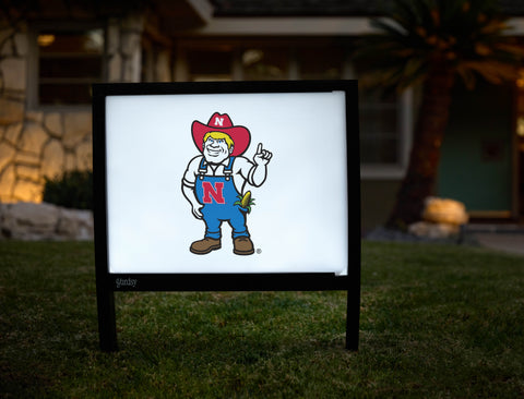 Nebraska Herbie White Yardsy Sign - Hero