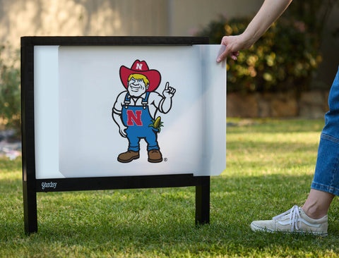 Nebraska Herbie White Yardsy Sign - Interchangeable