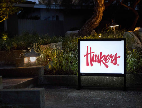 Nebraska Huskers White Yardsy Sign - Flat Feet