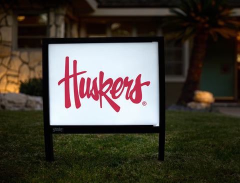 Nebraska Huskers White Yardsy Sign - Hero