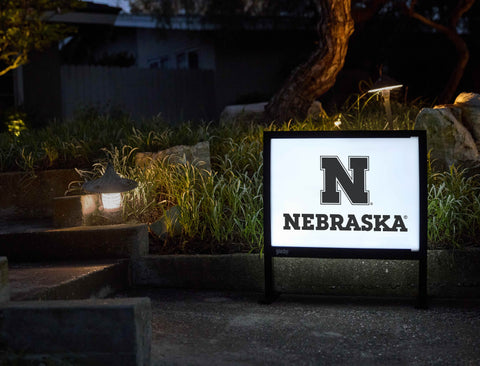 Nebraska N Black Mark White Yardsy Sign - Flat Feet