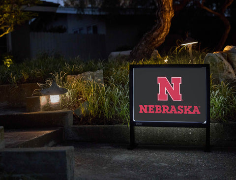 Nebraska N Mark Black Yardsy Sign - Flat Feet