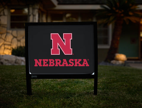Nebraska N Mark Black Yardsy Sign - Hero