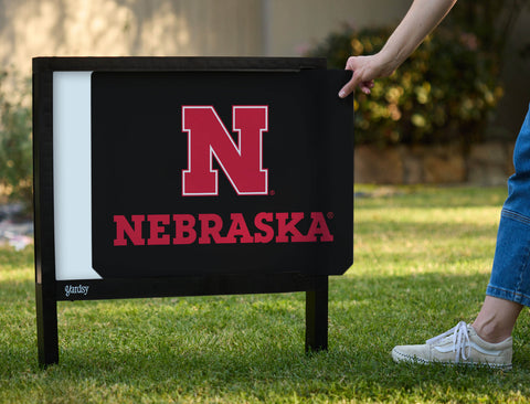 Nebraska N Mark Black Yardsy Sign - Interchangeable