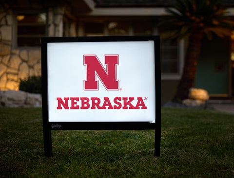 Nebraska N Mark White Yardsy Sign - Hero