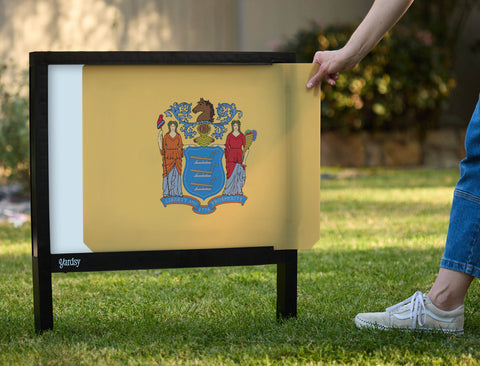 New Jersey State Flag Yardsy Sign - Interchangeable