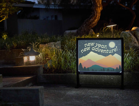 New Year New Adventure Yardsy Sign - Flat Feet
