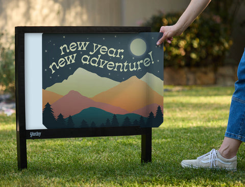 New Year New Adventure Yardsy Sign - Interchangeable