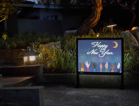 New Years Eve Gathering Yardsy Sign - Flat Feet