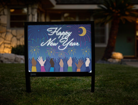 New Years Eve Gathering Yardsy Sign - Hero