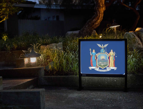 New York State Flag Yardsy Sign - Flat Feet