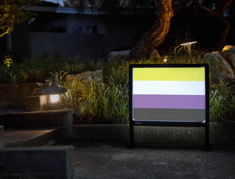 Nonbinary Pride Flag Yardsy Sign - Flat Feet