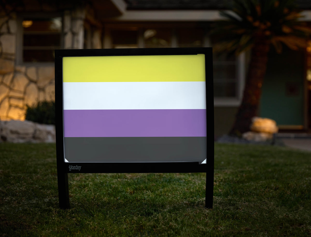 Nonbinary Pride Flag Lumilawn Yard Sign - 18