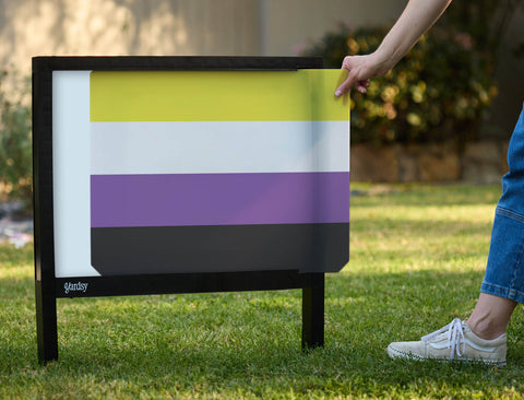 Nonbinary Pride Flag Yardsy Sign - Interchangeable