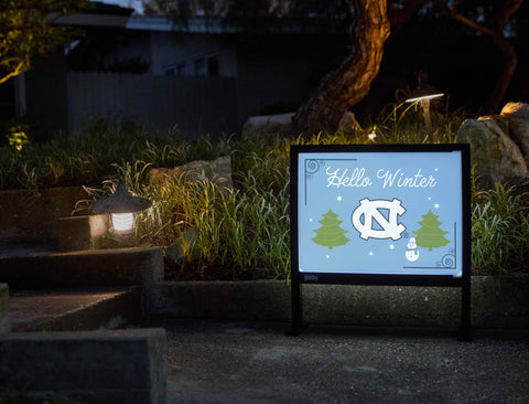 North Carolina Hello Winter Yardsy Sign - Flat Feet
