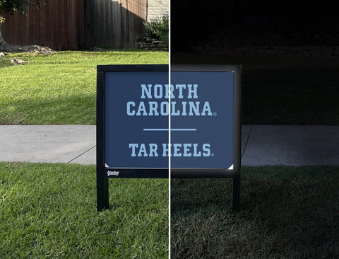 North Carolina Tar Heels Navy Blue Yardsy Sign - Day Night